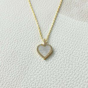 Kate Spade Take Heart Pendant Necklace | White Gold